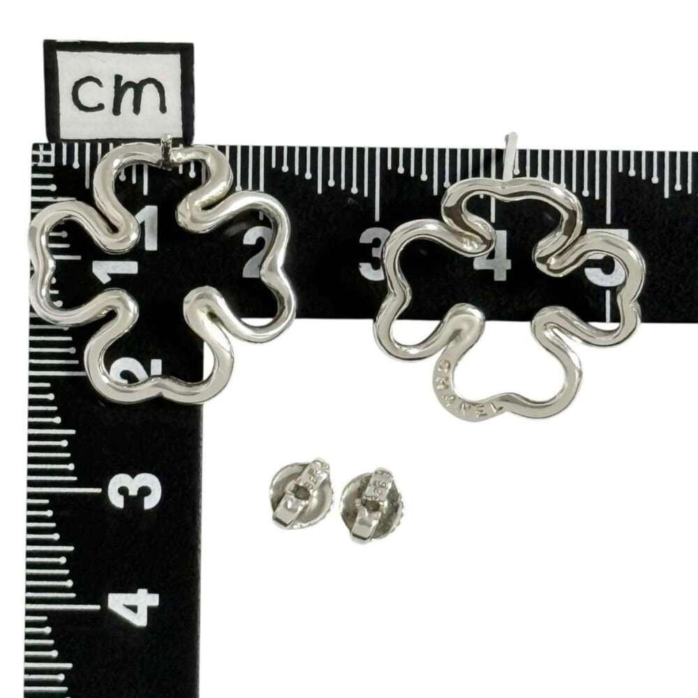 CHANEL Authentic Silver Love Earrings - Picture 9 of 10